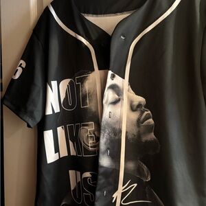 Black Graphic Button-Up Shirt